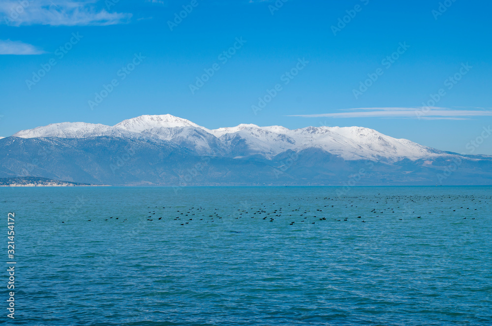 Turkey, Isparta province, beautiful Egirdir lake in winter season