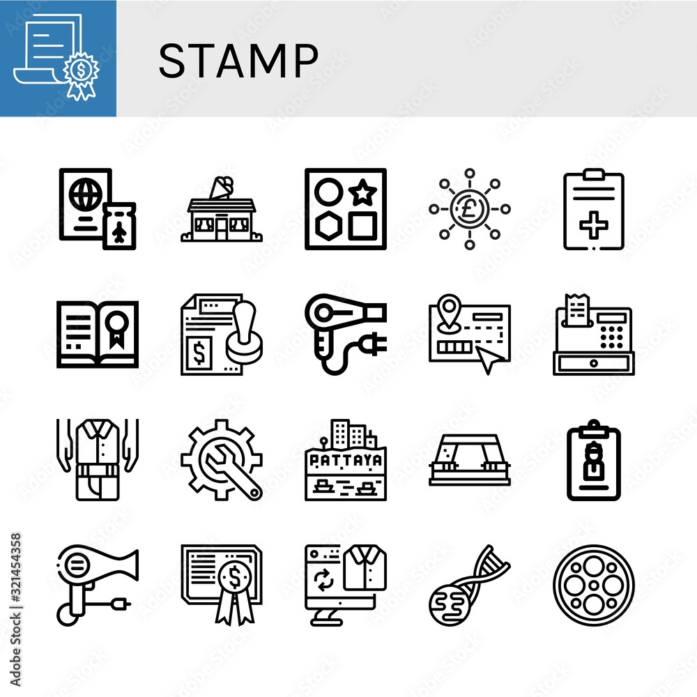 stamp icon set