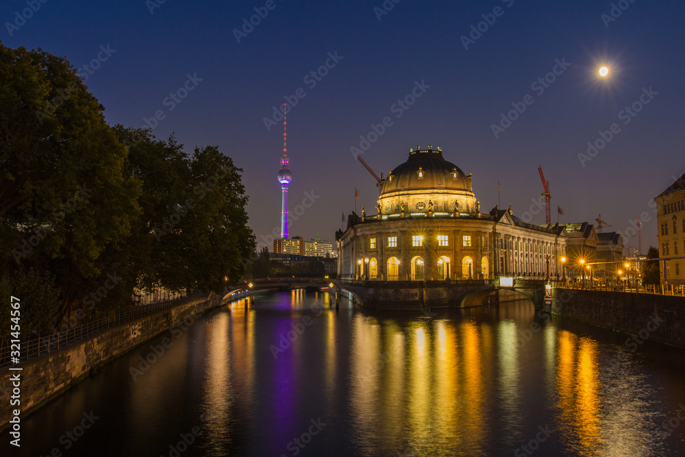 Bode Museum in Berlin at Night