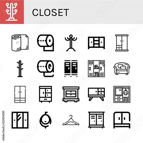 closet icon set