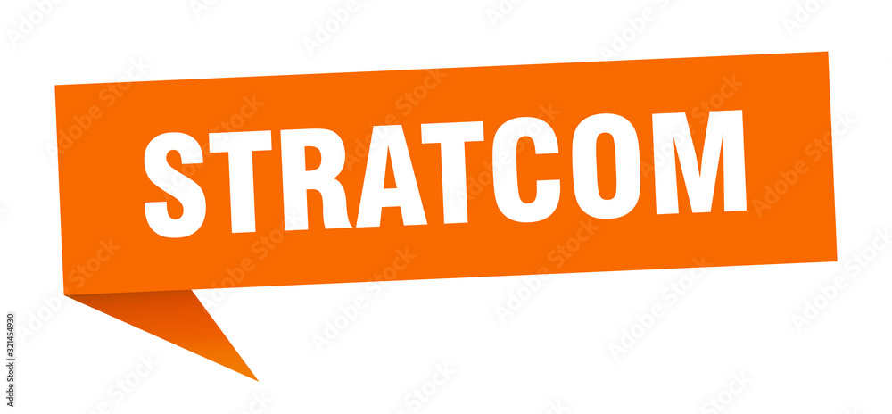 stratcom speech bubble. stratcom ribbon sign. stratcom banner stratcom speech bubble. stratcom ribbon sign. stratcom banner