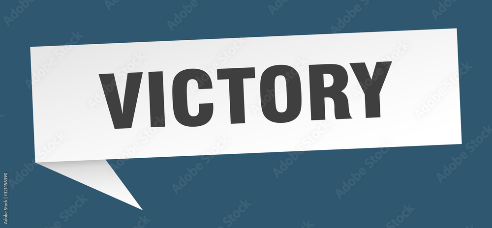 victory speech bubble. victory ribbon sign. victory banner