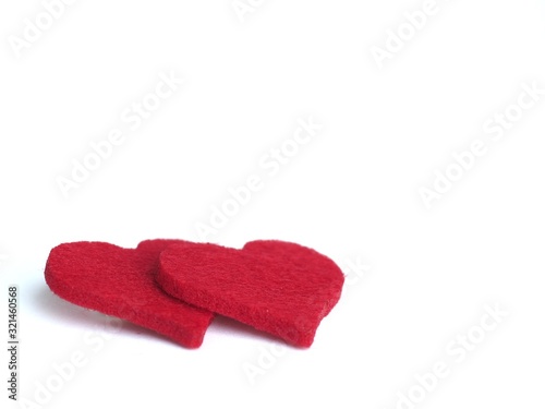 two hearts on white background