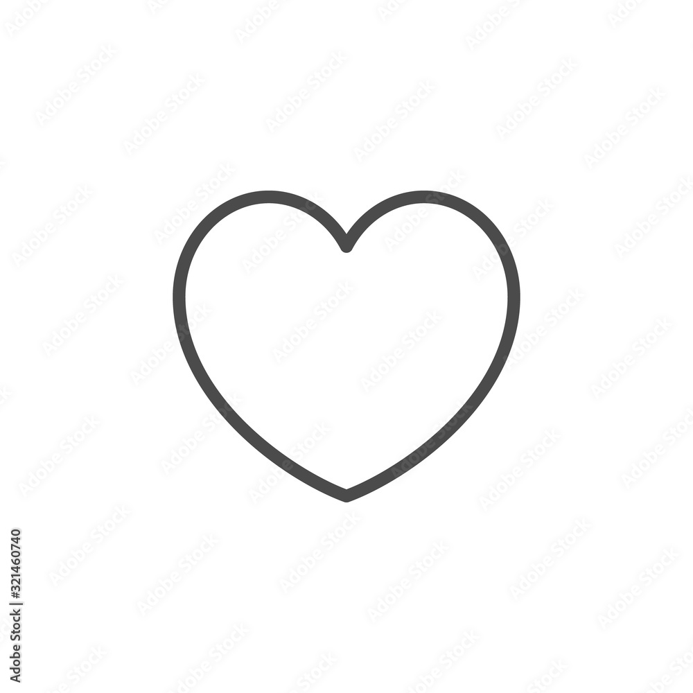 Heart line outline icon and romance element