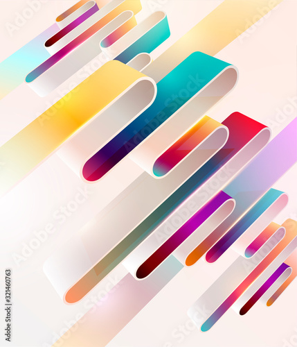  Colorful 3D tape on white background 