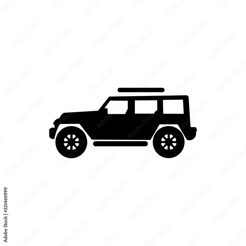 Jeep vector icons, Summer trips and holidays, adventure and crossover concepts. Vector sketch illustration for print, web, cellular, and vector with a white background.