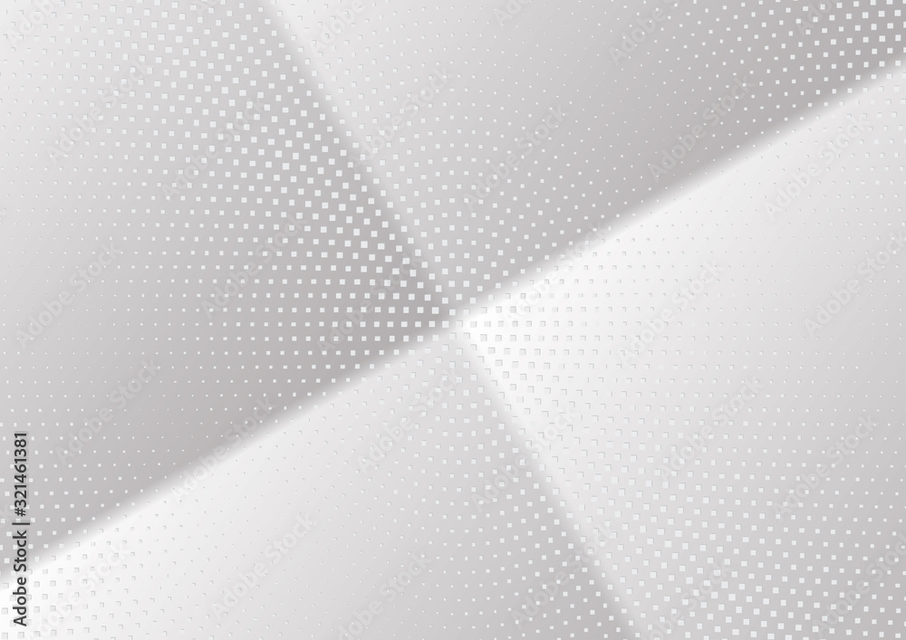 Abstract halftone dotted background. Transparency grunge rectangle pattern, square, shadow.  Gray modern optical pop art texture for posters, site, business card, cover, label mock-up, vintage sticker