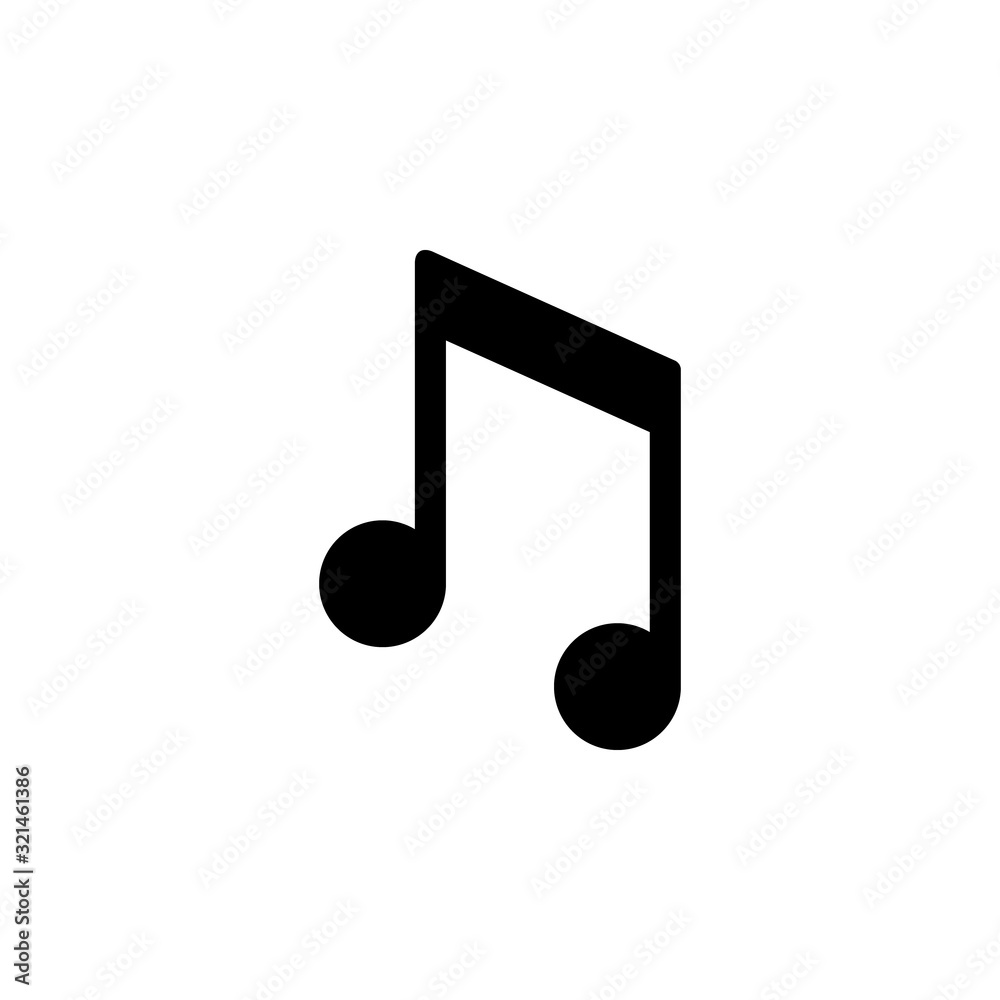Music note glyph icon and music concept Music note glyph icon and music concept
