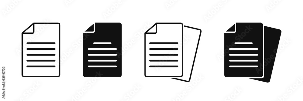 Document vector icon isolated vector graphic. Paper document page icon vector element. Agreement file symbol.