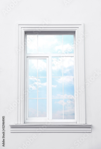 White wall of modern building with window