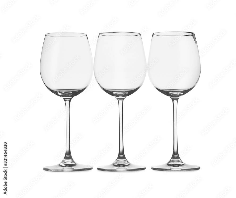 Set of wine glasses isolated on white