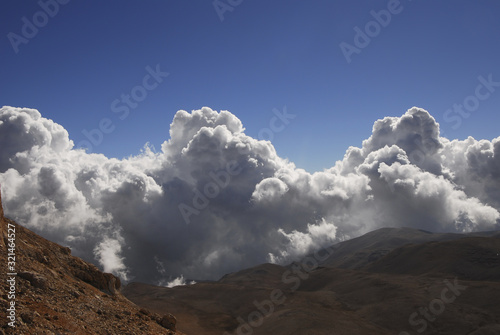 Cloudy day at Kizlar Sivrisi West Toros Mountains, Turkey.