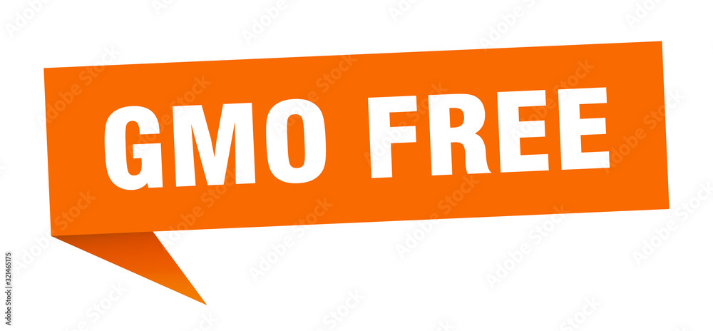 gmo free speech bubble. gmo free ribbon sign. gmo free banner gmo free speech bubble. gmo free ribbon sign. gmo free banner