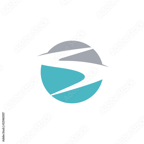 River logo design with S initials for company icon