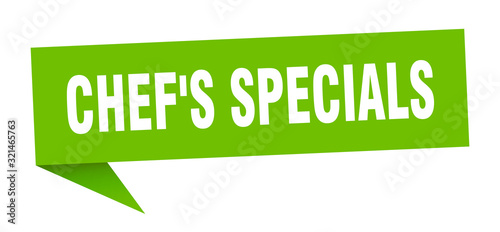 chef's specials speech bubble. chef's specials ribbon sign. chef's specials banner