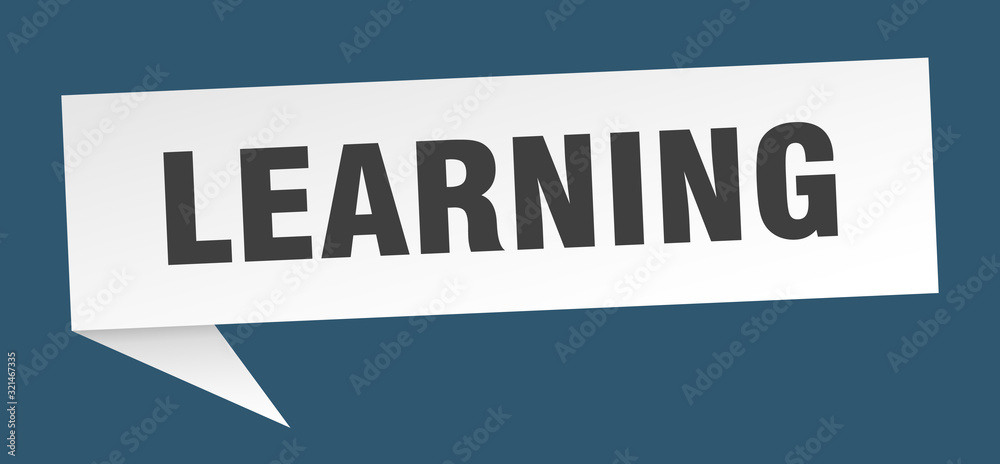 learning speech bubble. learning ribbon sign. learning banner