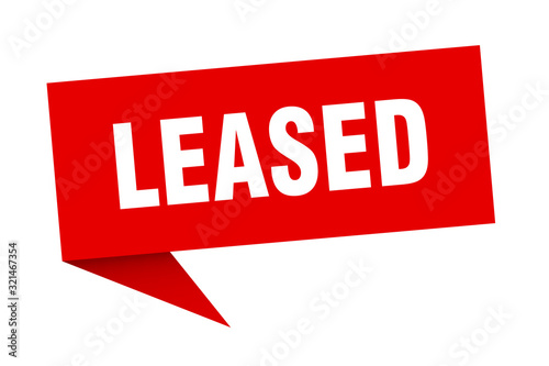 leased speech bubble. leased ribbon sign. leased banner