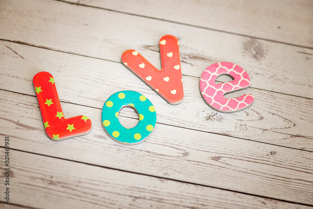 Letras formando la palabra Love Stock Photo | Adobe Stock