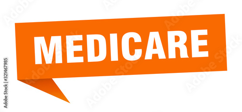 medicare speech bubble. medicare ribbon sign. medicare banner