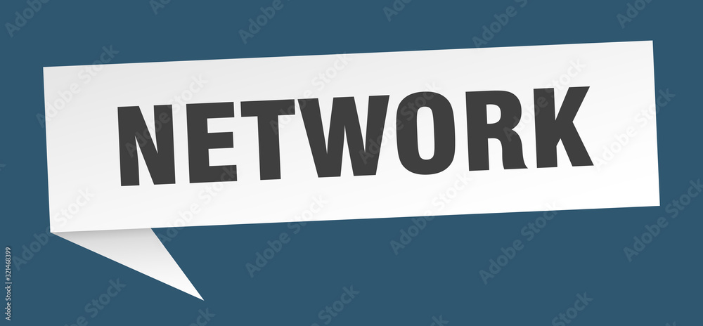 network speech bubble. network ribbon sign. network banner