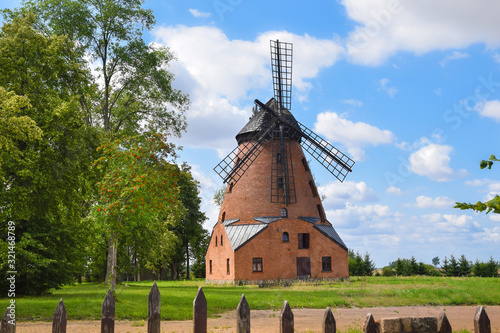 Windmill in Stara Rozanka next to Ketrzyn, Masuria, Poland.