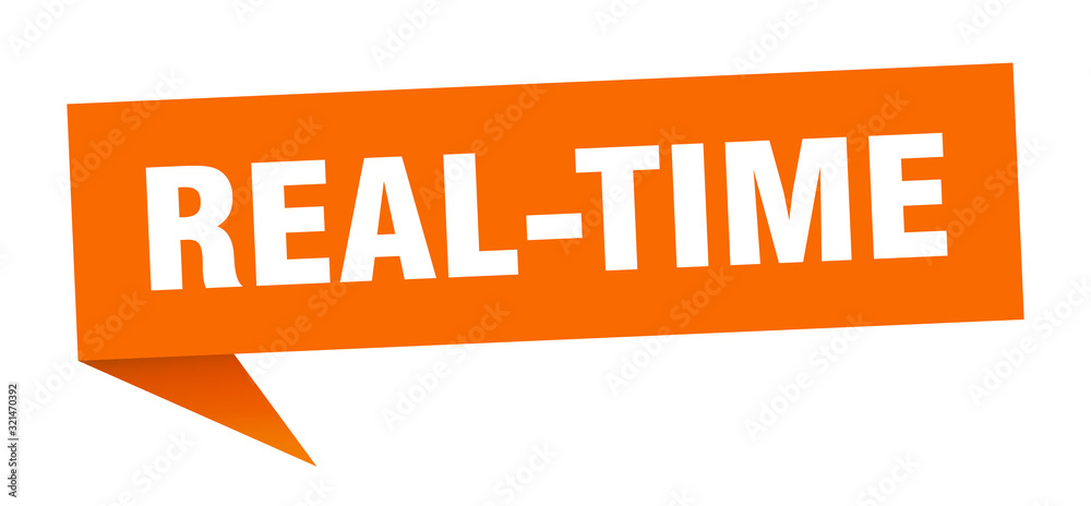 real-time speech bubble. real-time ribbon sign. real-time banner real-time speech bubble. real-time ribbon sign. real-time banner