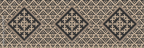 Kazakh nomadic tribes on background