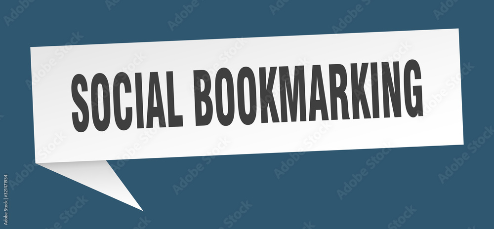 social bookmarking speech bubble. social bookmarking ribbon sign. social bookmarking banner