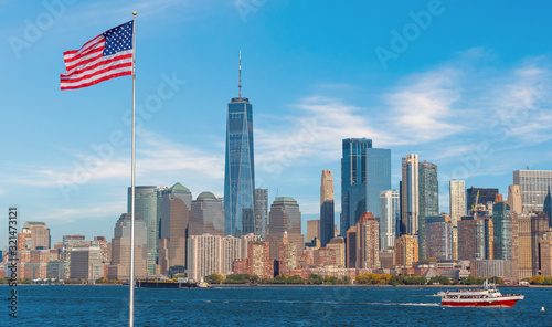 Manhattan city skyline in New York City USA