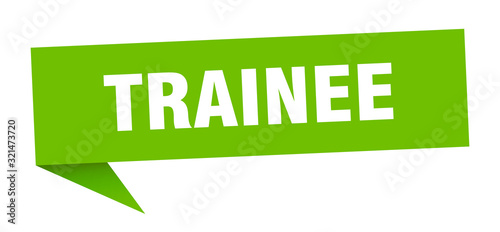 trainee speech bubble. trainee ribbon sign. trainee banner