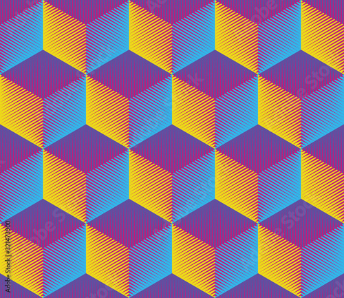 Seamless 3d Cube Pattern. V...