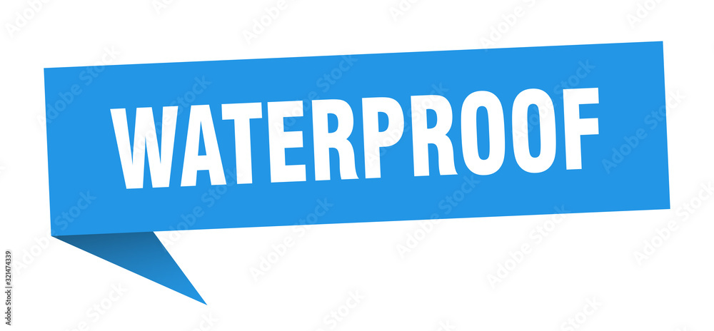 waterproof speech bubble. waterproof ribbon sign. waterproof banner waterproof speech bubble. waterproof ribbon sign. waterproof banner