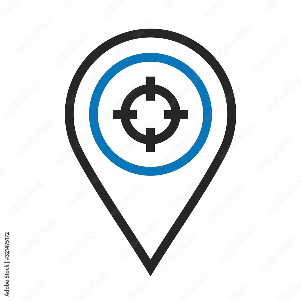 Twin color target compass Location Icon on white background to use in ...