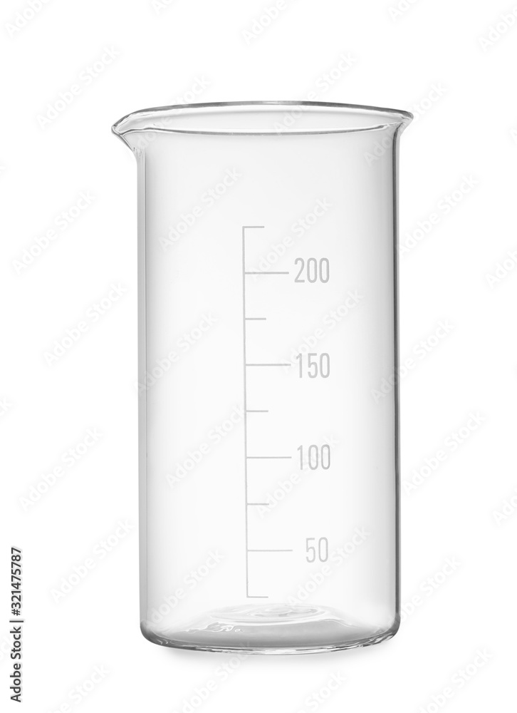 Empty beaker isolated on white. Laboratory glassware Empty beaker isolated on white. Laboratory glassware