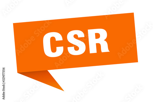 csr speech bubble. csr ribbon sign. csr banner