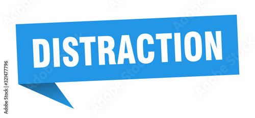 distraction speech bubble. distraction ribbon sign. distraction banner