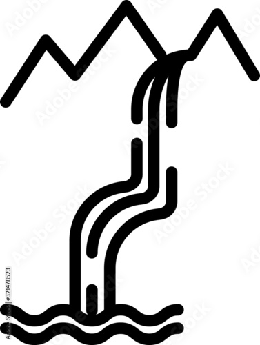 waterfall icon, vector illustration