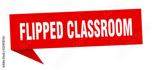 flipped classroom speech bubble. flipped classroom ribbon sign. flipped classroom banner