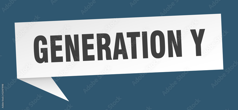 generation y speech bubble. generation y ribbon sign. generation y banner