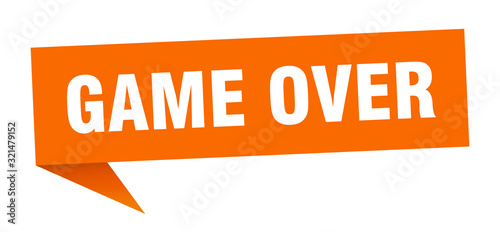 game over speech bubble. game over ribbon sign. game over banner