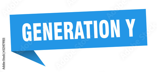 generation y speech bubble. generation y ribbon sign. generation y banner