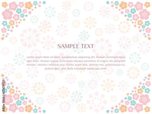 フレーム＿三色桜＿四隅