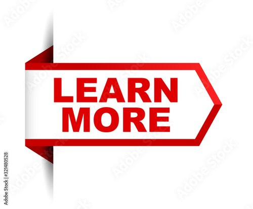 red vector banner learn more