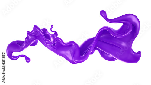 Splash fluid. 3d illustration, 3d rendering.