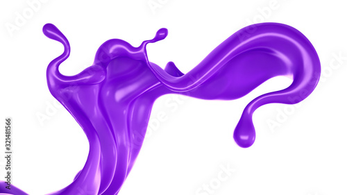 Splash fluid. 3d illustration, 3d rendering.