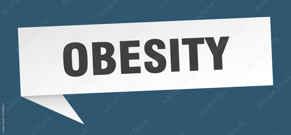 obesity speech bubble. obesity ribbon sign. obesity banner