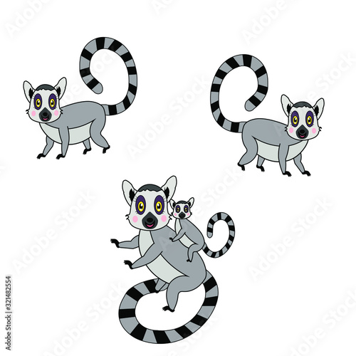 lemur illustration vector nursery 