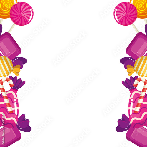frame of delicious candies decoration