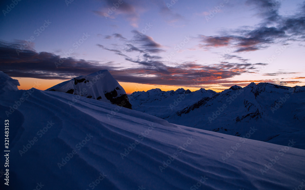 Sunset in the mountains