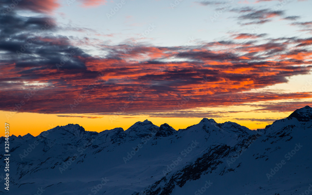 Sunset in the mountains